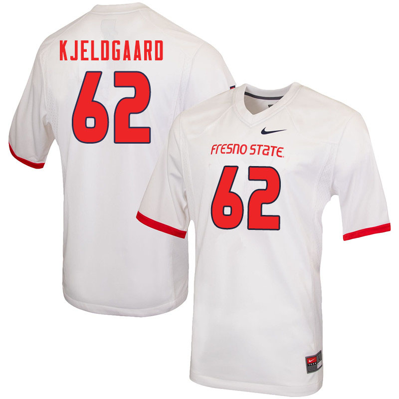 Men #62 Matt Kjeldgaard Fresno State Bulldogs College Football Jerseys Sale-White